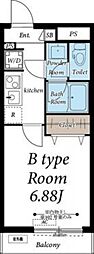 リブリ・坂戸3 1Kの間取図画像