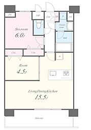 コンステレーション 9階1SLDKの間取り
