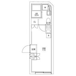 ＣＩＴＹ ＷＡＬＫ王子ＤＵＥ 3階ワンルームの間取り