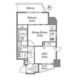 リビオメゾン入谷 13階1SDKの間取り