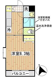 アネックスさつき 1Kの間取図画像