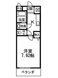 ポプラーレキシダ 1Kの間取図画像