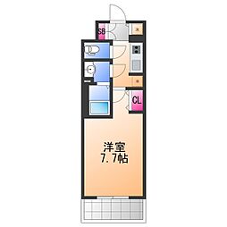 S-RESIDENCE堺浜寺axial 9階1Kの間取り