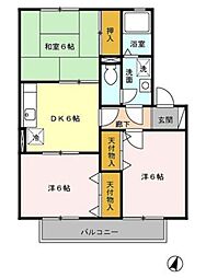 アーバンヒルズ1 3DKの間取図画像