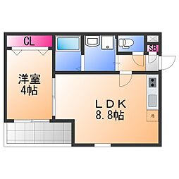 シャーメゾン堺西湊 1LDKの間取図画像