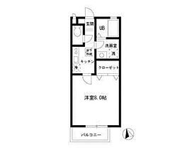 メゾンデルフィ 1Kの間取図画像