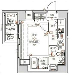 アルテシモ リーノ 4階1Kの間取り