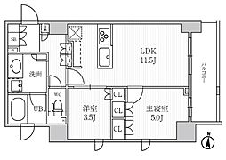 SEASONFLATS菊川 2LDKの間取図画像