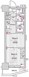 グランドガーラ木場 2Kの間取図画像