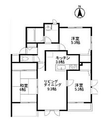 ハイランドグリーンイケジリA棟 3LDKの間取図画像
