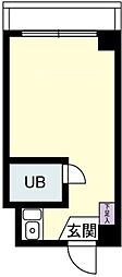 代官山テラス ワンルームの間取図画像