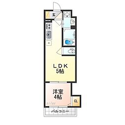 AXIA M-City大阪瑞光 1LDKの間取図画像
