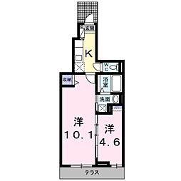 カーサ　ジェンティーレ 1階2Kの間取り