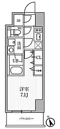 シーズンフラッツ蒲田 1Kの間取図画像