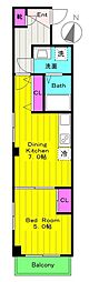 アヴェニール 1DKの間取図画像