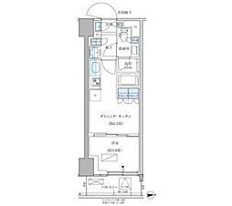 パークアクシス品川天王洲アイル 1階1DKの間取り