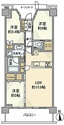 プラウド練馬中村橋マークス 5階3LDKの間取り