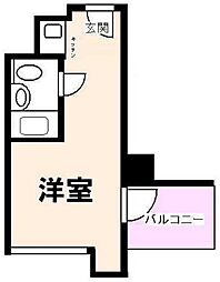 八丁堀東豊エステート ワンルームの間取図画像