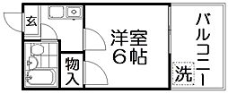香里さくらハイツ3 1Kの間取図画像