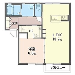 ペアメゾンA 1LDKの間取図画像