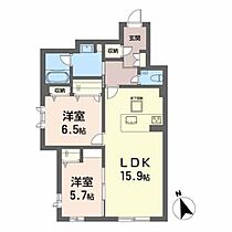 クレインIV A0102 ｜ 大分県大分市広瀬町２丁目3-48（賃貸アパート2LDK・1階・65.56㎡） その2