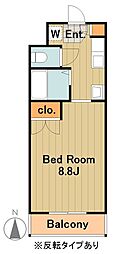 カレッジスクエア多摩 1Kの間取図画像
