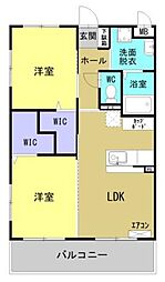 エリゼ南泉田 2LDKの間取図画像