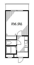 サウスキャッスル 1Kの間取図画像