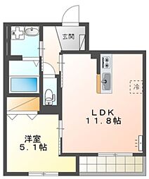 Wishing Well 1LDKの間取図画像