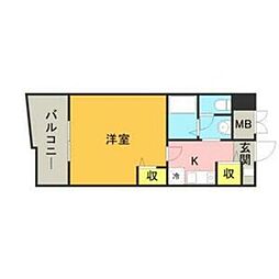 メゾン・ド・ヴィレ大濠 1Kの間取図画像