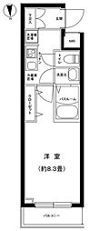 スカイコートグレース西六郷 1Kの間取図画像