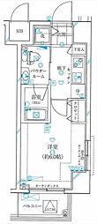 ガリシア浜松町 1Kの間取図画像
