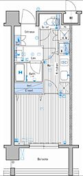 ガーラ大森リバーサイド 1Kの間取図画像