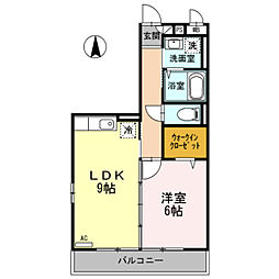 エクセレンス 1LDKの間取図画像