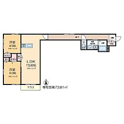 （仮称）平井1丁目メゾン 1階2LDKの間取り