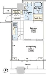 レジディアタワー上池袋タワーサイド 1LDKの間取図画像