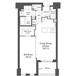 プライマル練馬豊島園 4階1LDKの間取り