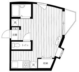 京王井の頭線 東松原駅 徒歩1分の賃貸マンション 1階ワンルームの間取り