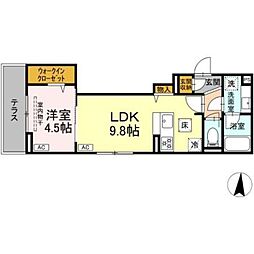 D-Kowari 1LDKの間取図画像