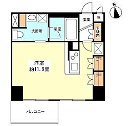 グランカーサ新宿御苑 ワンルームの間取図画像