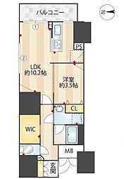 ズーム信濃町 1LDKの間取図画像