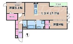 Osaka Metro長堀鶴見緑地線 横堤駅 徒歩7分の賃貸アパート 2階2LDKの間取り