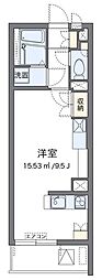 レオネクストエクセルアサヒ6 ワンルームの間取図画像