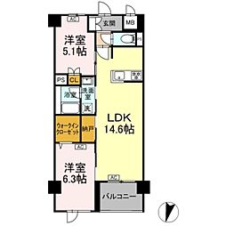 ロイジェント豊島園 2LDKの間取図画像
