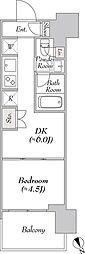 ウエリスアーバン水天宮前 1DKの間取図画像