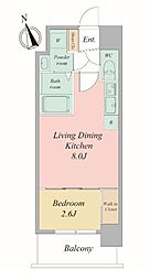 Osaka Metro谷町線 四天王寺前夕陽ヶ丘駅 徒歩6分の賃貸マンション 10階1DKの間取り