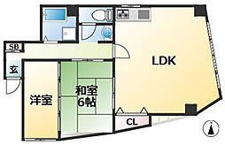 鯉川マンション 4階3DKの間取り