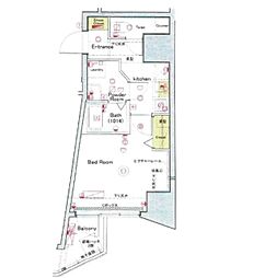 ヴォーガコルテ練馬 3階1Kの間取り