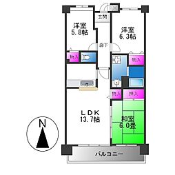 コレンテ 3LDKの間取図画像