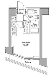 ザ・パークハビオ蒲田 ワンルームの間取図画像
